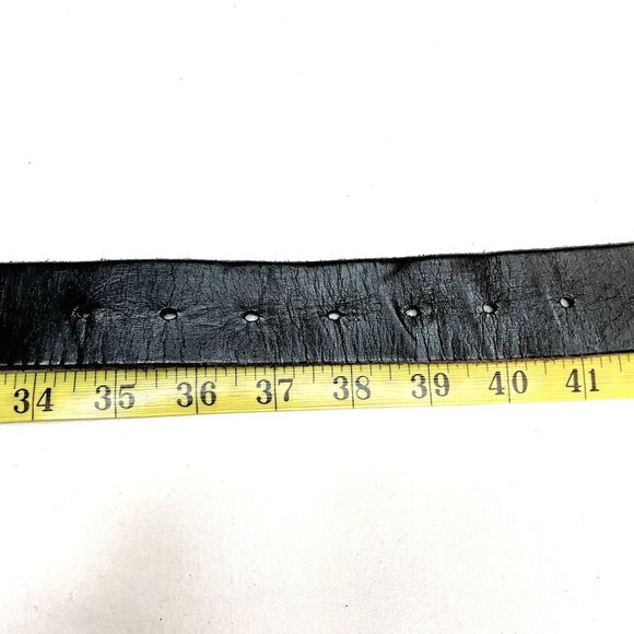 American Eagle Genuine Leather Belt Unisex Size XL Basic Black Distressed - Picture 10 of 11
